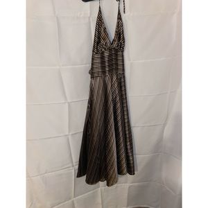 Alyn Paige Brown Striped Dress Sz 3/4